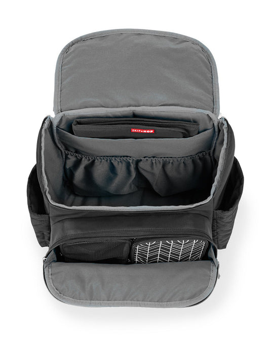 Skip Hop Forma Diaper Bag-Backpack-With Changing Pad-Extra Wide Opening & Lightweight Quilted Design-Grey