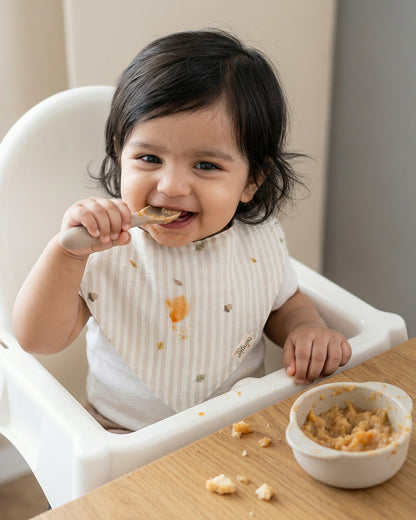 Twingle 100% Organic Muslin Bandana Bib-Dual Layer for Maximum Absorbency-Trusted YKK Snaps-Roar & Autumn Print-Pack of 2-For Infants