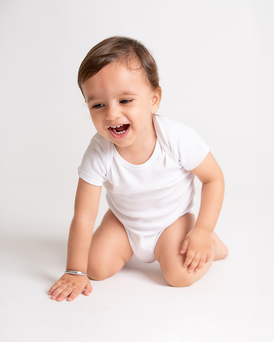 Twingle Snow White Envelope Neck Short Sleeves Bodysuit Vest-Solid-100% Organic Cotton-Pack of 3-For Infants