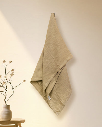 duckduckbaby Super Absorbent Baby Muslin Towel-100% Organic Cotton-Ultrasoft & Lightweight-Gets Softer With Every Wash-Natural