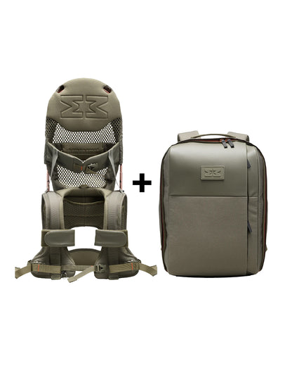 MiniMeis G5 Multipurpose Travel Backpack & Baby Shoulder Carrier-All In One Hero Parent Backpack With Baby Seat Solution-Olive Green
