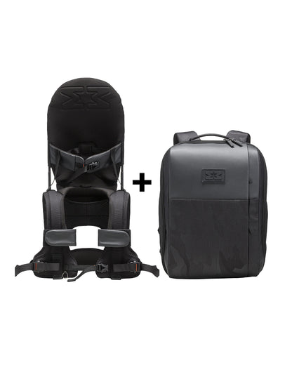 MiniMeis G5 Multipurpose Travel Backpack & Baby Shoulder Carrier-All In One Hero Parent Backpack With Baby Seat Solution-Black
