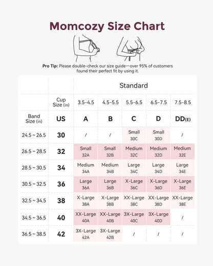 Momcozy Ultra Soft & Omni Maternity Nursing Bra-Wire Free & Padded-Front Clasps-Full Coverage-Skin