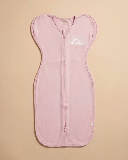Twingle 100% Organic Cotton Sleeping Bag with Inbuilt Mittens-Snug Fit & Arms Up Design for Natural Body Posture-Zip Guard to Protect Baby's Chin & Neck-Two Way Zipper for Easy Diaper Change-Solid-Lotus-For Infants