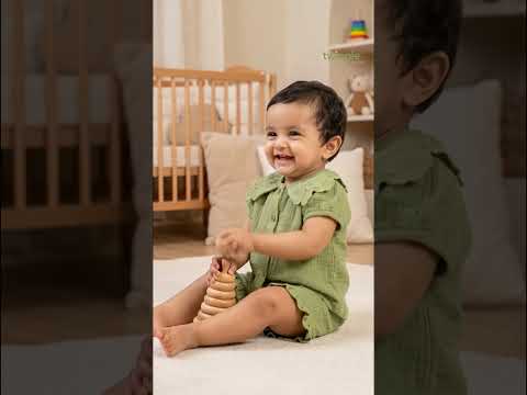 Twingle 100% Organic Muslin Shirt & Shorts Set-Lightweight & Breathable Fabric-Puff Sleeves-Soft Elasticated Waistband-Short Sleeves-Solid-Olive Green-For Infants