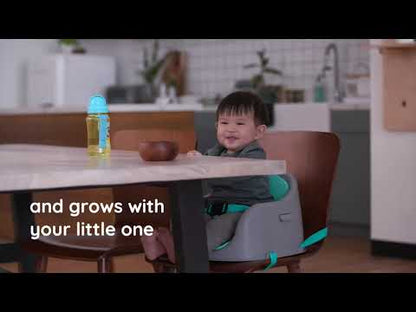 Infantino Music & Light 3-in-1 Discovery Seat & Booster-Interactive Play, Snack Time, and Secure Booster-Features Light Up Piano with 20 Songs, 6 Engaging Activities, and Wipeable Seat Cushion-Supports Sensory and Fine Motor Skills-6 to 36M-Teal & Grey