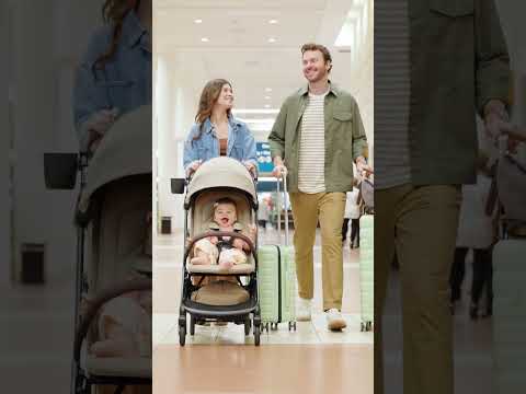 Joie Porto Cabin Friendly Stroller-One Hand Fold-Flat Reclining Seat-Car Seat Compatible-2 Years Warranty-For to 4Y (Upto 22 Kg)-Cashew