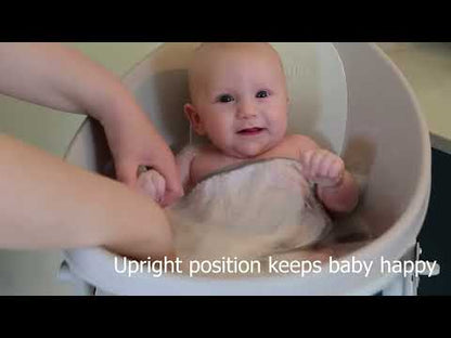 Shnuggle Toddler Bath Tub-With Bum Bump Support-Soft Foam Backrest & Non-Slip Base-Fits in Shower & Adult Bath-BPA Free-12 to 48M-Taupe