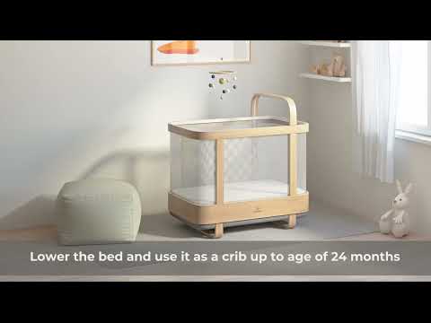 Cradlewise Convertible Smart Bassinet & Crib-ASTM F2194 Certified-Built In AI Monitor That Senses Early Wake Up Signs-1 Year Warranty-Includes VOC & PU Foam Free Mattress, Waterproof Mattress Cover, Fitted Sheet & Crib Mesh-For 0 to 2Y (Upto 15 Kg)