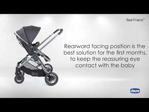 Chicco Best Friend Pro Baby Stroller-Height Adjustable Parent Handle Bar-Flat Reclining & Reversible Seat-One Hand Fold-Shock Absorbing Wheels-6 Months Warranty-For 0 to 4Y (Upto 22Kg)-Pirate Black