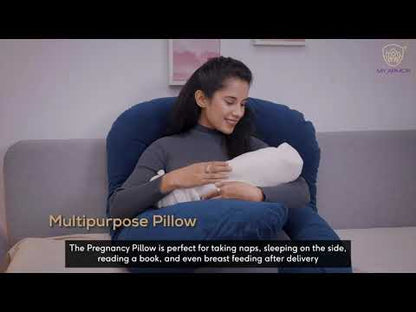 MY ARMOR U Shaped Pregnancy Pillow-Full Body-Navy Blue-Microfibre-Premium Velvet Outer Cover-For Maternity