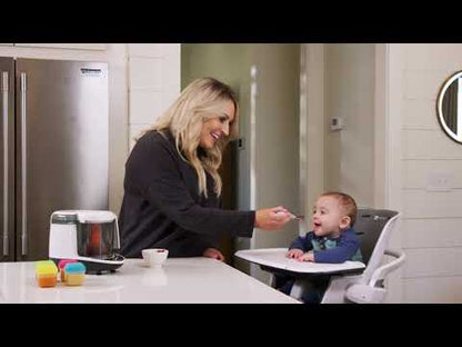 Baby Brezza Food Maker Deluxe-Automatically Steams & Blends to Perfect Consistency in 10 Minutes-Includes 3 Reusable Food Pouches & Funnels