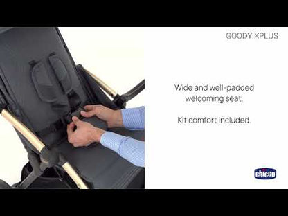 Chicco Goody XPlus Lightweight Stroller-One Hand Fold-Flat Reclining Seat-Big Shock Absorber Wheels-6 Months Warranty-For 0 to 4Y (Upto 22 Kg)-Sandshell