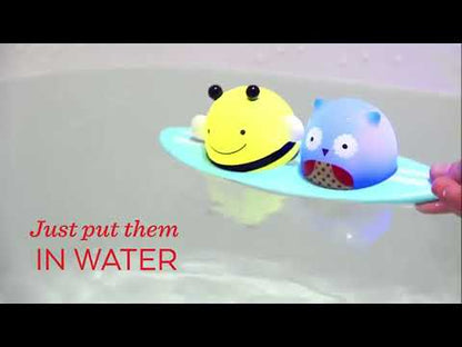 Skip Hop Zoo Light Up Surfers-Bath Toy-Three Floating Pieces-Floating Pool Toy-6M+