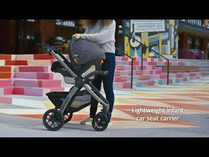 Chicco Bravo Quick Fold Baby Stroller-3 Positions Adjustable Parent Handle Bar-One Hand Fold-With Parent & Child Tray-6 Months Warranty-Pram for 0 to 4Y (Upto 22 Kg)-Black