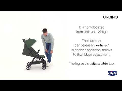 Chicco Urbino Lightweight Baby Stroller-Flat Reclining Seat-One Hand Fold-6 Months Warranty-For 0 to 4Y (Upto 22 Kg)-Ruby