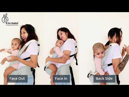 R for Rabbit Upsy Daisy Baby Carrier-With 4 In 1 Carry Position-Adjustable Hip Seat Belt-3M to 2Y (Upto 15Kg)-Green