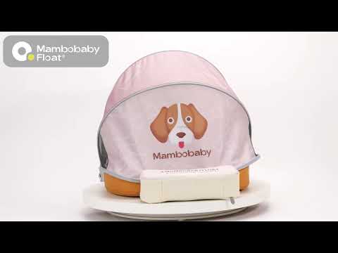 Mambobaby Chest Float Swimming Tube-Air Free Foam Design with 5 Point Safety Harness & 3 Swim Modes, UPF 50+ Detachable 3D Canopy-Upto 18 kg Baby Weight-Puppy-Brown