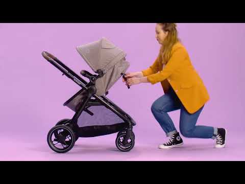 Maxi Cosi Zelia S Trio Baby Travel System 2 in 1 Seat Unit Height Adjustable Parent Handle Bar Reversible Flat Reclining Seat 6 Months Warranty For 0 to 4Y Upto 22 Kg Grey Extra 5 Off