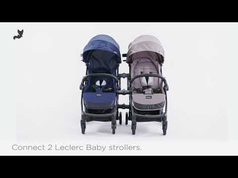 Leclerc Influencer Air Twin Stroller-Air Cabin Friendly-Flat Reclining Seat-One Touch Fold-Includes Individual Travel Bags & Twin Stroller Connectors-2 Years Warranty-For 6M to 5Y (Upto 22 Kg Each Stroller)-Denim Blue