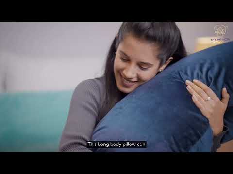 MY ARMOR Straight Pregnancy Pillow-Full Body-Navy Blue-Microfibre-Premium Velvet Outer Cover-For Maternity