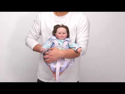 Mambobaby Chest Float Swimming Tube-Air Free Foam Design with 5 Point Safety Harness & 3 Swim Modes, UPF 50+ Detachable 3D Canopy-Convertible Front Carry Belt-Upto 18 kg Baby Weight-Mama Elephant-Blue