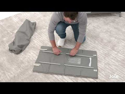 Joie Kubbie Sleep Bedside Crib & Travel Cot-With Removable Mattress-Compact Fold-Includes Travel Bag-Shale-For 0 to 36M