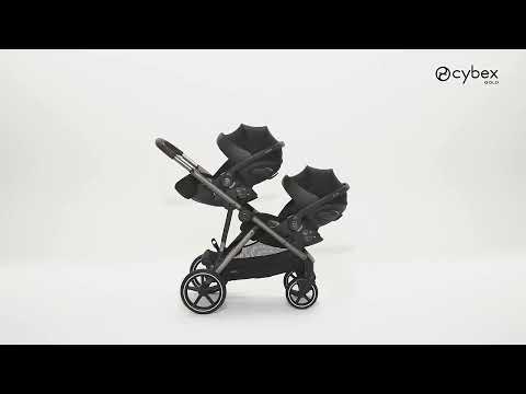 Cybex Gazelle S Stroller & Gazelle S Carry Cot Travel System-Black Frame & Moon Black