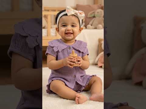 Twingle 100% Organic Muslin Shirt & Shorts Set-Lightweight & Breathable Fabric-Puff Sleeves-Soft Elasticated Waistband-Short Sleeves-Solid-Lavender-For Infants