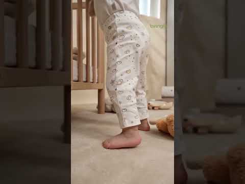 Twingle 100% Organic Cotton Leggings-Soft Elasticated Waistband-No Itchy Tags-Hearts & Stars Print-White-For Infants