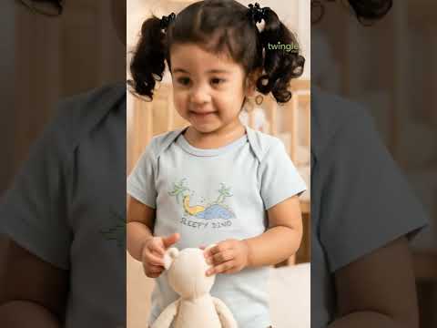 Twingle 100% Organic Cotton Bodysuit-Envelope Neck for Easy Dressing-Nickel Free Snaps-Short Sleeves-Solid-Light Blue-For Infants