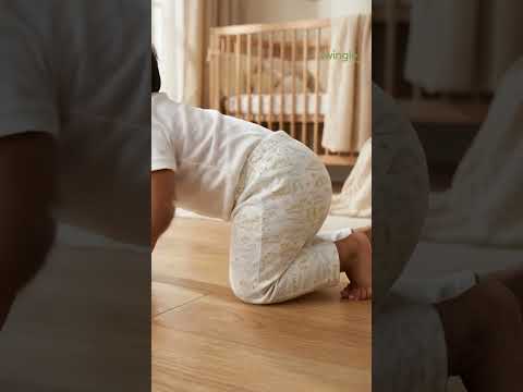 Twingle 100% Organic Cotton Leggings-Soft Elasticated Waistband-No Itchy Tags-Dino Print-White-For Infants