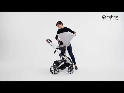 Cybex Balios S Lux Stroller & Cloud G i-Size Plus Car Seat Travel System-Includes Adapters-Black Frame & Moon Black