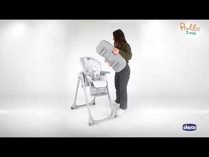 Chicco Polly Easy Baby High Chair-7 Position Height Adjustment-4-Wheels with Brakes-6M+ (Upto 15Kg)-Pinguin