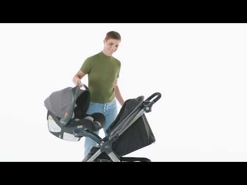 Chicco Bravo Trio Travel System-3 Positions Adjustable Parent Handle Bar-One Hand Fold-With Parent & Child Tray-Includes Car Seat-6 Months Warranty-Pram for 0 to 4Y (Upto 22Kg)-Camden, Black