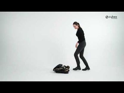 Cybex Coya Cabin Friendly Stroller-Ultra Compact One Hand Fold-Near Flat Reclining Seat-Car Seat Compatible-2 Years Warranty-For 0 to 4Y (Upto 22 Kg)-Rosegold Frame & Mirage Grey Seat