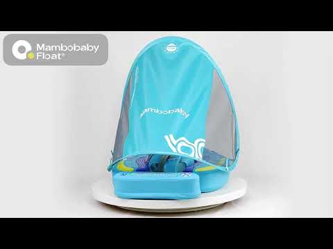 Mambobaby Chest Float Swimming Tube-Air Free Foam Design with 5 Point Safety Harness & 3 Swim Modes, UPF 50+ Detachable Flat Canopy-Upto 18 kg Baby Weight-Ship-Blue