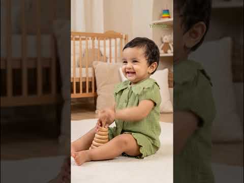 Twingle 100% Organic Muslin Shirt & Shorts Set-Lightweight & Breathable Fabric-Puff Sleeves-Soft Elasticated Waistband-Short Sleeves-Solid-Olive Green-For Infants
