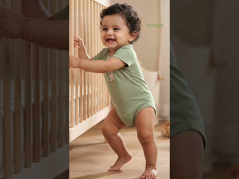 Twingle 100% Organic Cotton Bodysuit-Envelope Neck for Easy Dressing-Nickel Free Snaps-Short Sleeves-Solid-Sage Green-For Infants