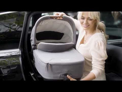 Nuna Cari NEXT Baby Carry Cot-Doubling As Car Seat & Carry Cot-3 Point Harness-With Organic Jersey Infant Insert & Dream Drape-2 Years Warranty-For 0 to 12M (Upto 13 Kg)-Granite