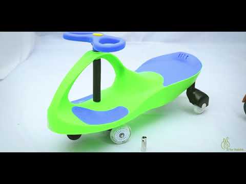 R for Rabbit Iya Iya Ace Twister & Swing car-Non-Slip Paddle-With PU LED Wheels-3Y+ (Upto 85Kg)-Green