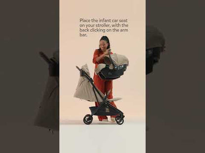 Joie Porto Cabin Friendly Stroller-One Hand Fold-Flat Reclining Seat-Car Seat Compatible-2 Years Warranty-For to 4Y (Upto 22 Kg)-Cashew