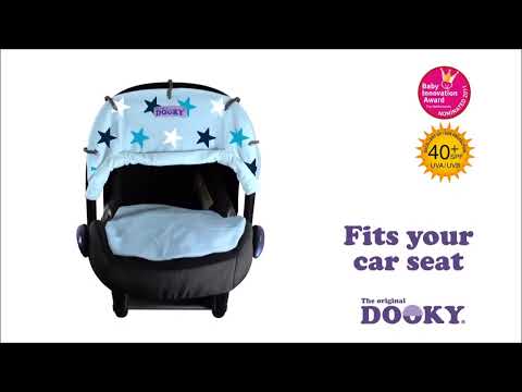 Dooky Universal Cover-Fits Easy On Any Stroller, Infant Car seat & Carry Cot-Breathable Oekotex Certified Cotton-UPF50+ Protection-Black