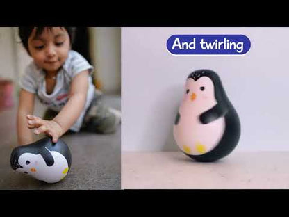 Shumee Penguin Roly Poly Wooden Musical Toy-12M+