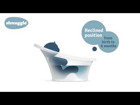 Shnuggle Newborn Bath Tub with Bath Stand-0 to 12M-Eucalyptus
