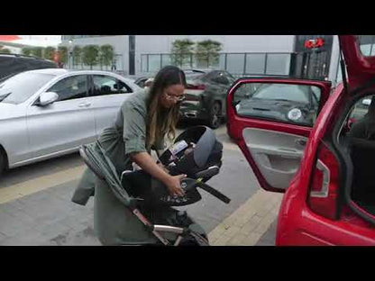 Leclerc Hexagon Cabin Friendly Stroller and Joie Gemm Car Seat Travel System-Stroller (One Touch Fold, For 6M to 5Y)-Car Seat: (Airline Certified, Side Impact Protection, Upto 13 Kg)-Includes Car Seat Adapters-Carbon Black & Shale