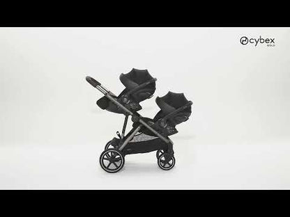 Cybex Gazelle S Stroller-Converts to Double Stroller-Height Adjustable Parent Handle Bar-Reversible & Flat Reclining Seat-With Free Extra Storage Basket-2 Years Warranty-For 0 to 4Y (Upto 22 Kg)-Taupe Frame & Stormy Blue Seat
