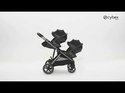Cybex Gazelle S Stroller-Converts to Double Stroller-Height Adjustable Parent Handle Bar-Reversible & Flat Reclining Seat-With Free Extra Storage Basket-2 Years Warranty-For 0 to 4Y (Upto 22 Kg)-Black Frame & Moon Black Seat