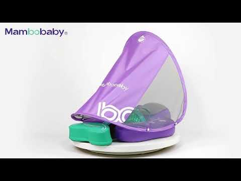 Mambobaby Chest Float Swimming Tube-Air Free Foam Design with 5 Point Safety Harness & 3 Swim Modes, UPF 50+ Detachable Flat Canopy-Upto 18 kg Baby Weight-Mermaid-Purple