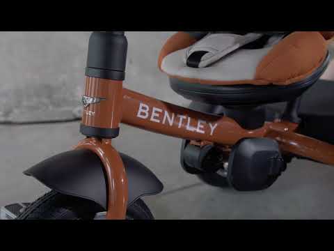 Bentley Mulliner 6 in 1 Trike Stroller-Continental GT Mulliner Style Replica Wheels-Cross Stiched & Cushioned Seats-With Bentley Badge & Anti Slip Pedals-For 6M to 5Y (Upto 25 Kg)-Mandarin